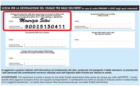 5 per mille - modulo 730