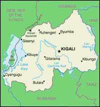 Mappa geografica Rwanda